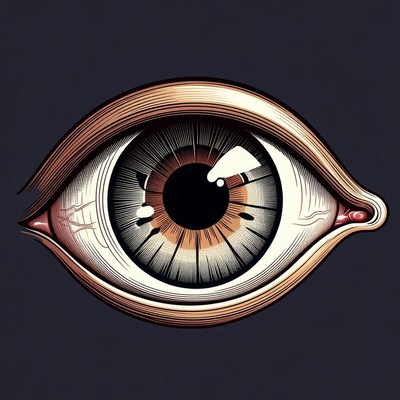Detailed Brown Human Eye Illustration