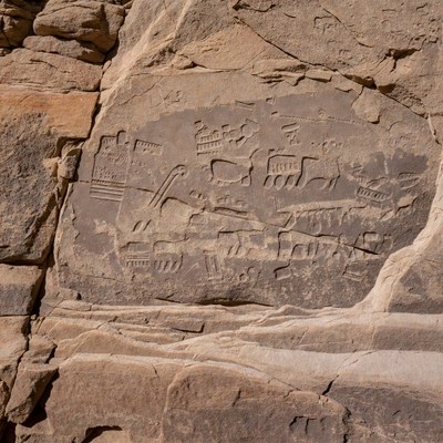 Ancient Rock Petroglyph Carvings
