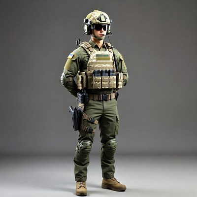 Ukrainian soldier in tactical gear