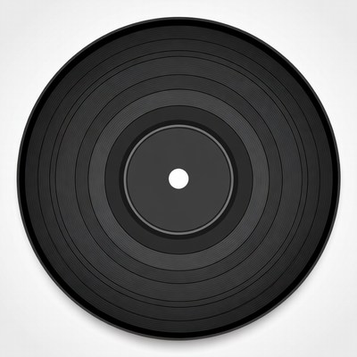 Black vinyl record isolated