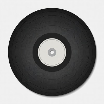 Black Vinyl Record Illustration