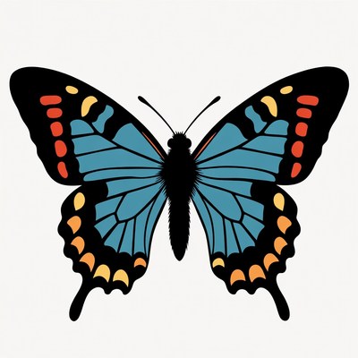 Blue butterfly illustration