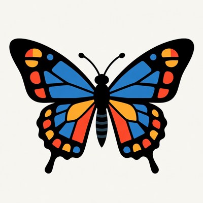 Colorful Blue Butterfly Illustration