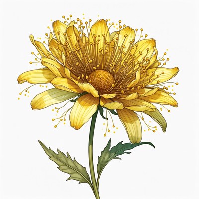 Golden Yellow Flower Illustration