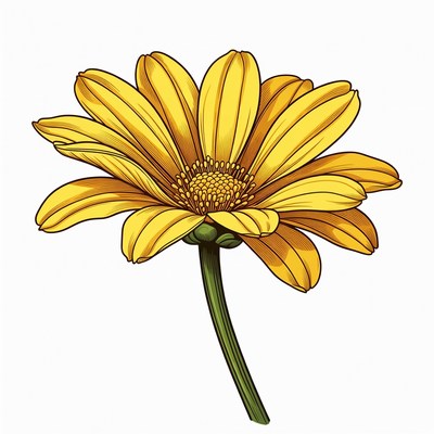 Yellow Daisy Flower Illustration