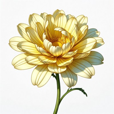 Yellow Chrysanthemum Flower Illustration