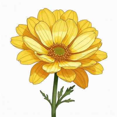 Yellow Daisy Flower Illustration