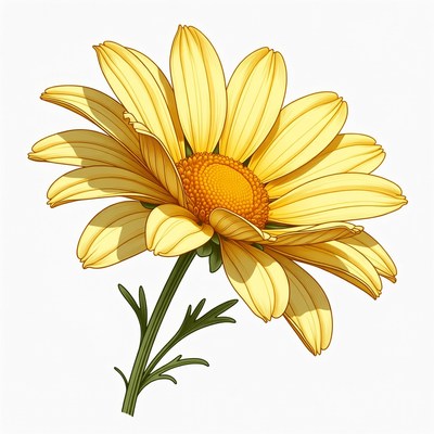 Yellow Daisy Flower Illustration