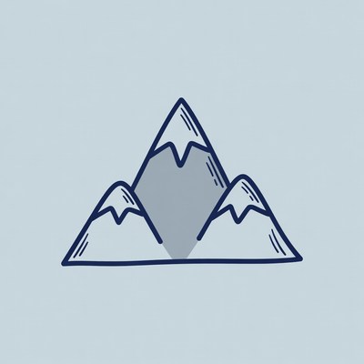 Three Mountains Heart Shape Illustration