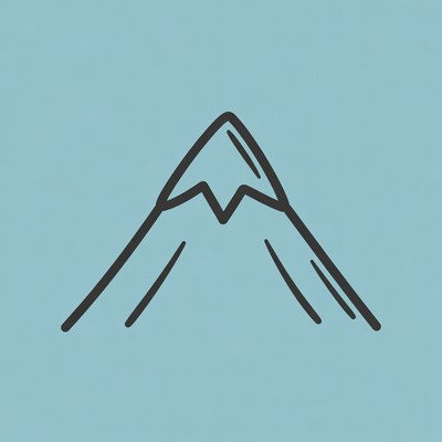 Mountain icon on blue background