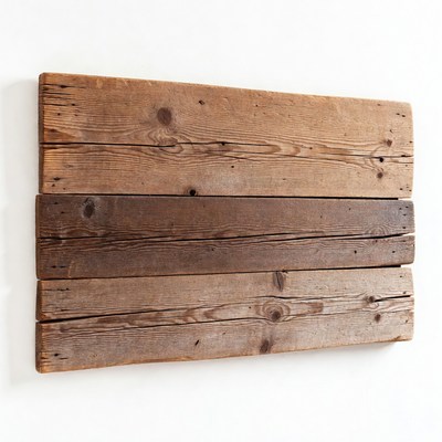 Rustic Wooden Plank on White Background