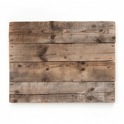 Rustic Wooden Plank on White Background