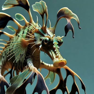 Detailed Leafy Seadragon Illustration