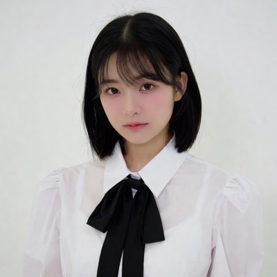 Asian woman in white blouse black bowtie