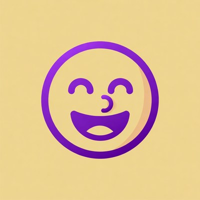 Purple laughing emoji illustration