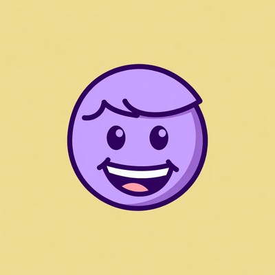 Purple Smiling Emoji Face