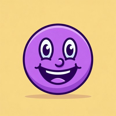 Purple Smiling Cartoon Face