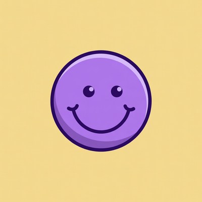 Purple Smiling Emoji Face