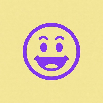 Purple Smiling Emoji Icon