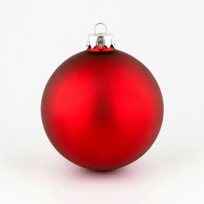 Red Christmas ornament on white