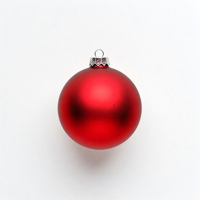Red Christmas ornament on white
