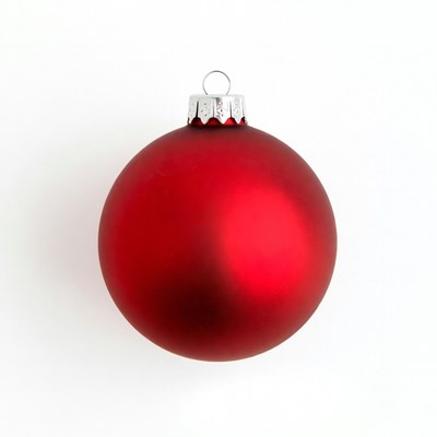 Red Christmas ornament on white