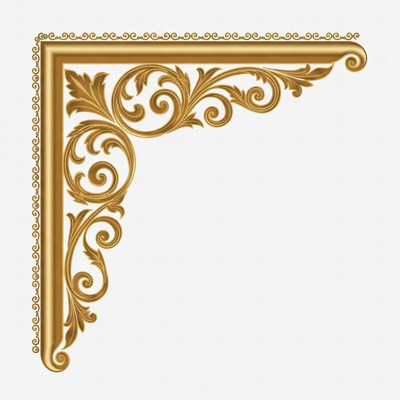 Gold Ornate Corner Border Illustration
