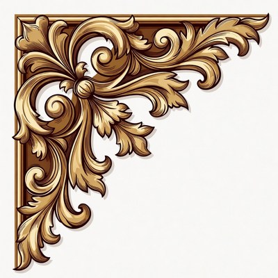 Ornate Golden Corner Border