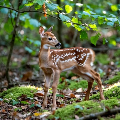 Baby Fawn in Forest