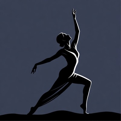 Woman in ballet dance silhouette
