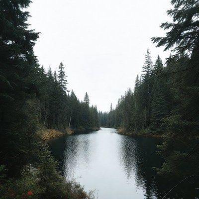 Forest Surrounding Calm Lake