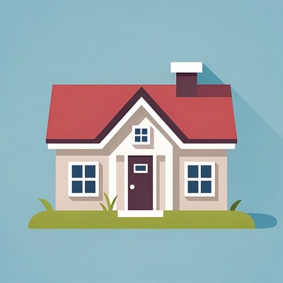 Red Roof House Illustration