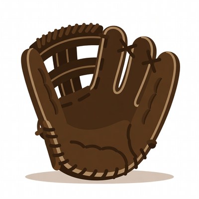 Brown baseball glove illustration