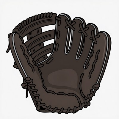 Brown baseball glove illustration
