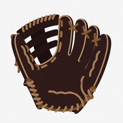 Brown Baseball Glove Illustration