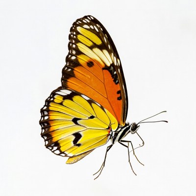Yellow and Orange Butterfly Wings Spread