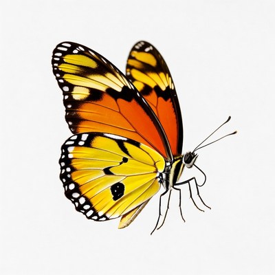 Yellow and Orange Butterfly Wings Spread
