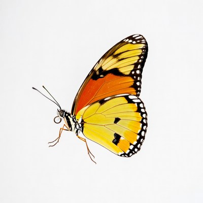 Yellow and Orange Butterfly Wings Spread