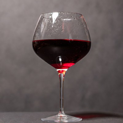 Red Wine Glass with Condensation