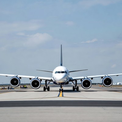 White Jet Airplane on Runway