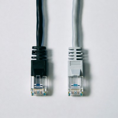 Black and Gray Ethernet Cables