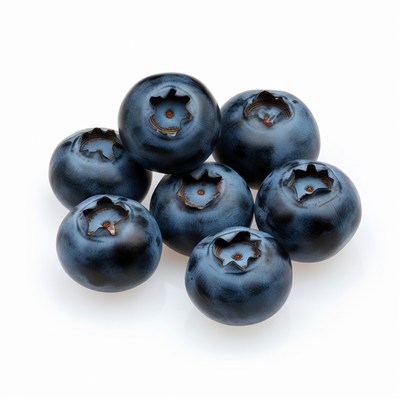 Fresh Blueberries on White Background