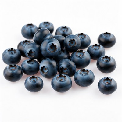 Fresh blueberries pile isolated