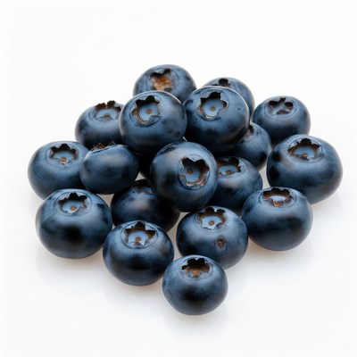 Fresh Blueberries on White Background