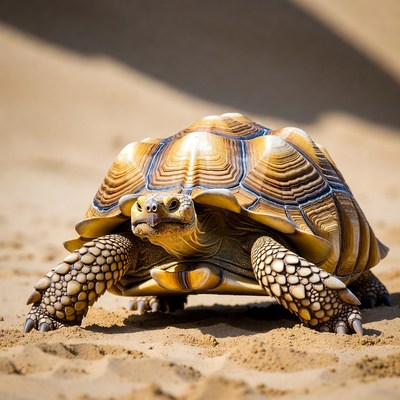 Radiated Tortoise on Sand