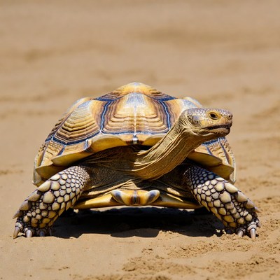 Radiated Tortoise on Sand