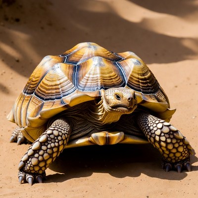 Radiated Tortoise on Sand