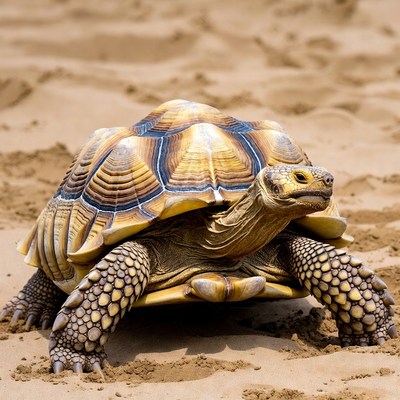 Radiated Tortoise on Sand