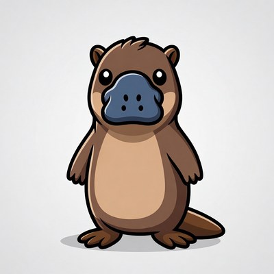 Cute cartoon platypus illustration