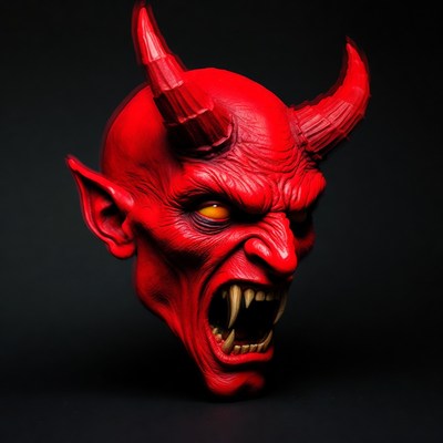 Roaring Red Demon Head